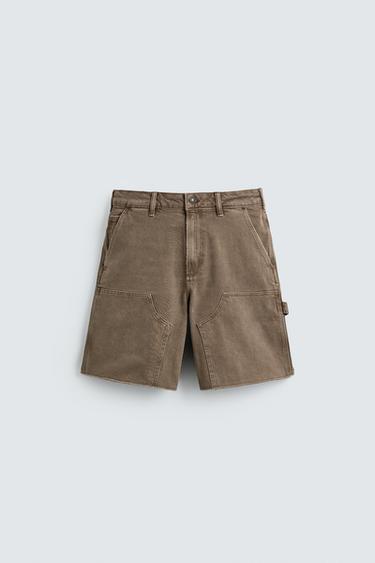 CELANA BERMUDA RELAXED FIT KANTONG CARPENTER - Cokelat dari Zara