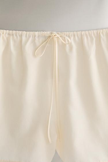 SHORT SOIE COTON - Écru de Zara - Image 1