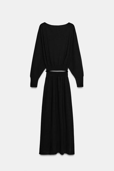 VESTIDO MIDI CINTURÓN - Negro de Zara