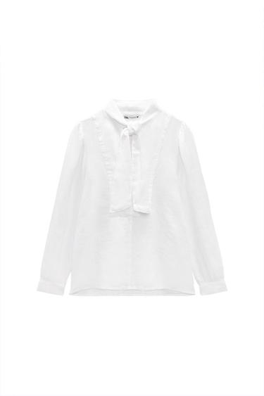 100% LINEN SHIRT WITH BOW