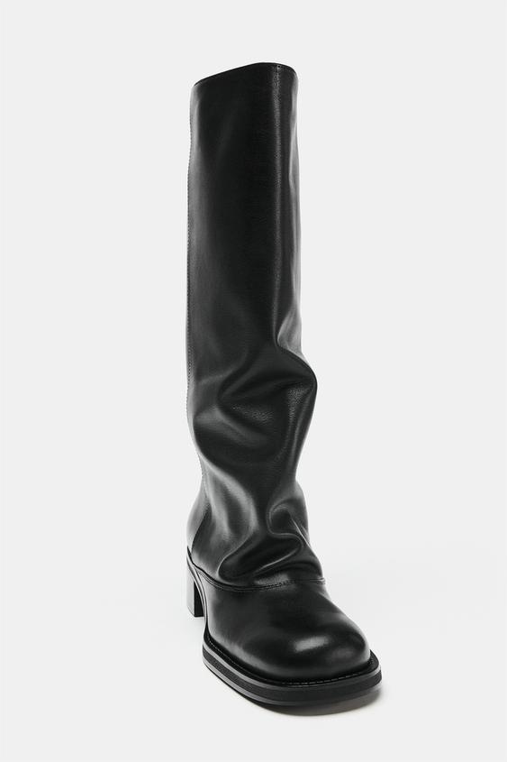 BOTTES MOTARDES EN CUIR - Noir de Zara - Image 3