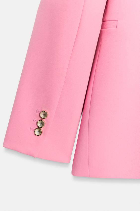 ラペルなしフィットブレザー - ピンク | ZARA Japan / 日本