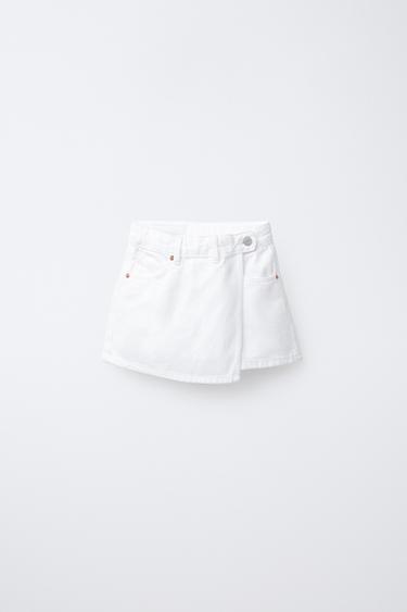 БАЗОВАЯ ДЖИНСОВАЯ ЮБКА-ШОРТЫ — БЕЛЫЙ от Zara