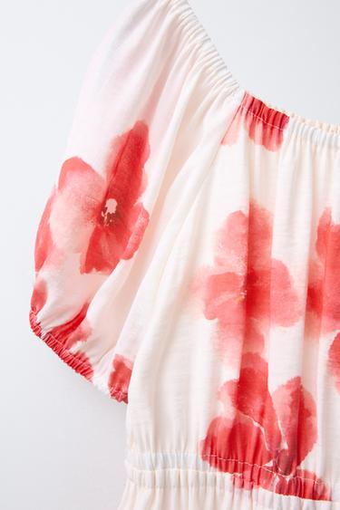 ROBE FLEUR AQUARELLE - Rouge de Zara - Image 2