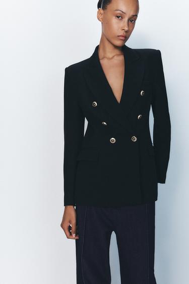BLAZER ENTALLADA CRUZADA - Negro de Zara
