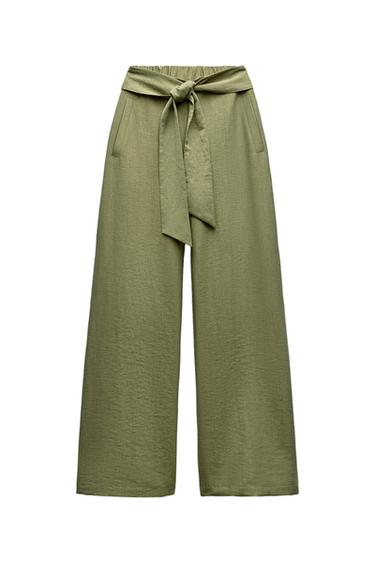 WIDE-LEG TROUSERS WITH BOW