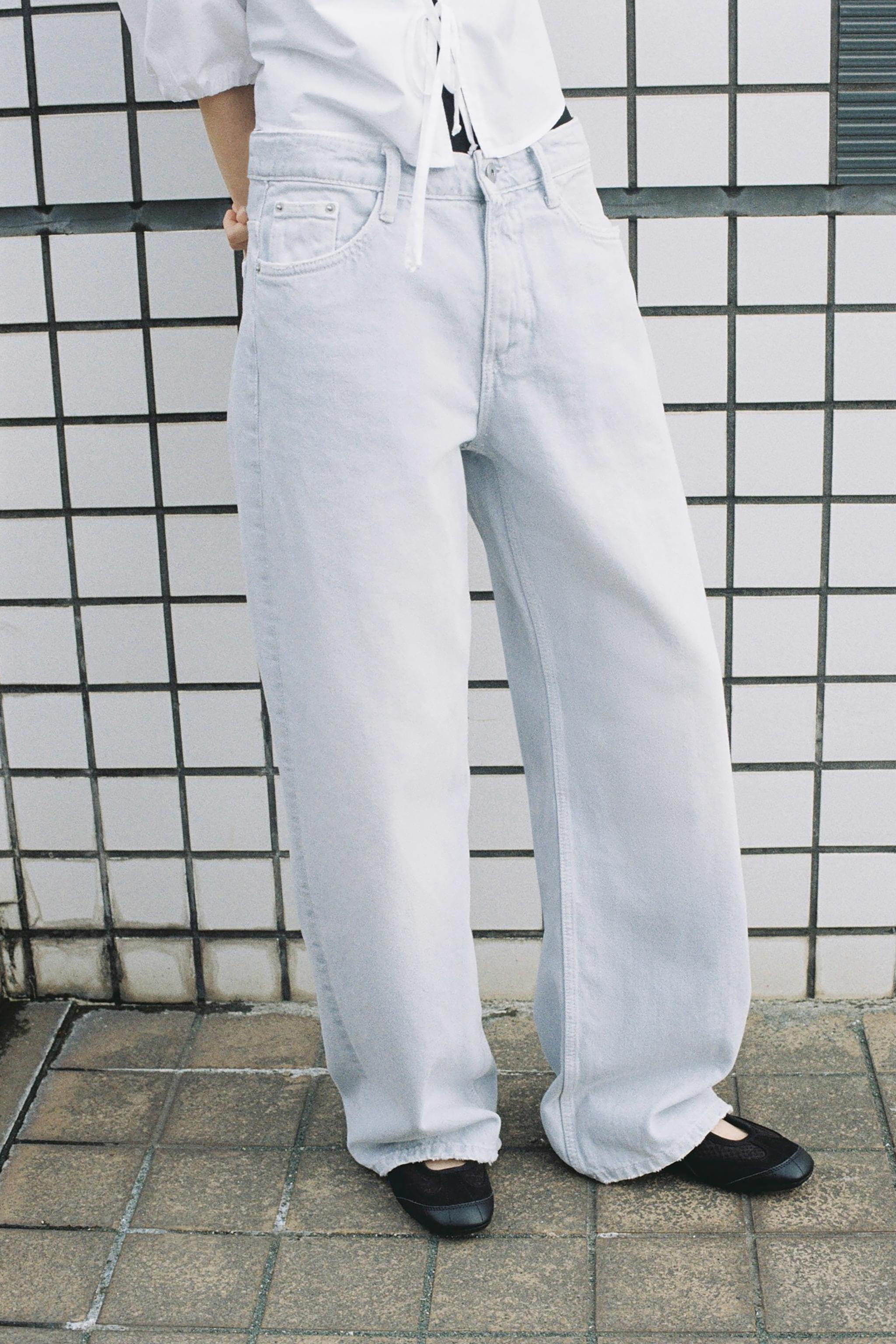 ミッドライズ WIDE-LEG TRF デニムパンツ - ライトブルー | ZARA