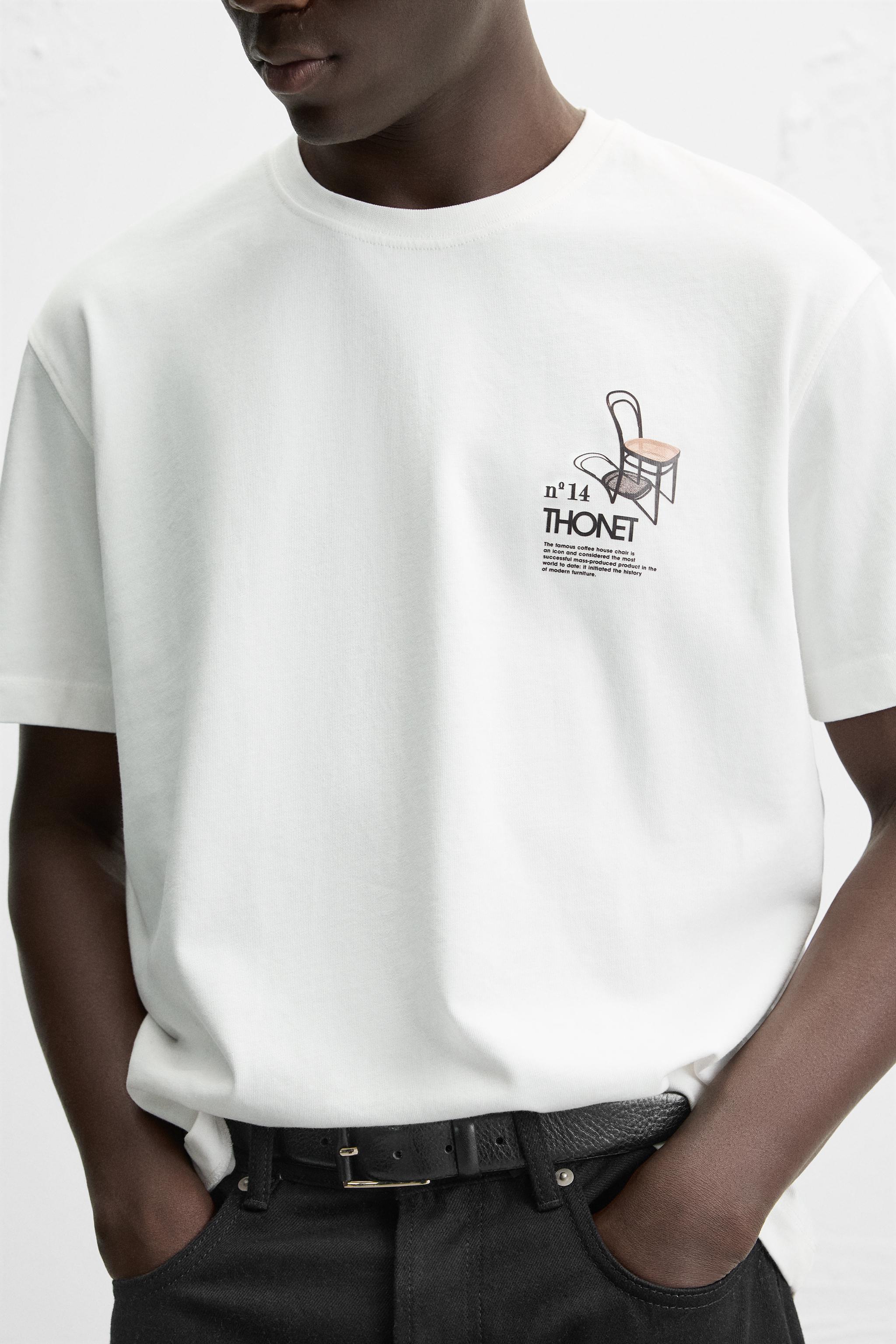 スペイン発送 ZARA グラフィックTシャツ THONET 人気カジュアル スペイン発送 ZARA グラフィックTシャツ THONET 人気カジュアル