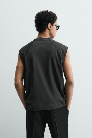 DÉBARDEUR LAVÉ - Anthracite foncé de Zara - Image 2