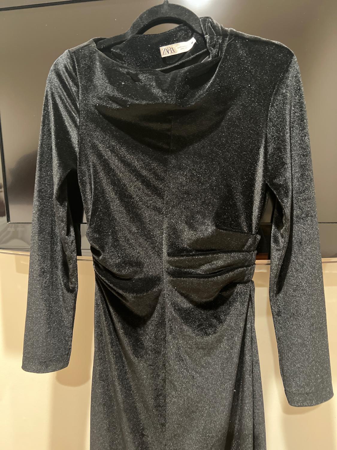 DRAPED VELVET DRESS - Image 2
