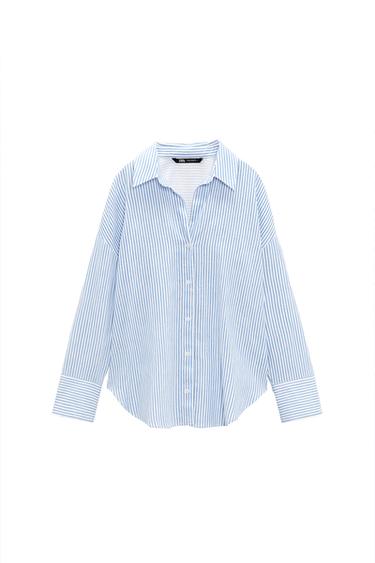 STRIPED LINEN BLEND SHIRT