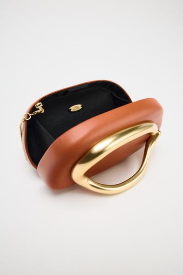 GOLDENE PAKETTASCHE MIT VERSCHLUSS - Orange von Zara