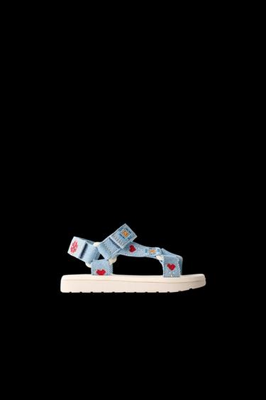 SANDALE MIT STICKEREI - Blau von Zara - Bild 0