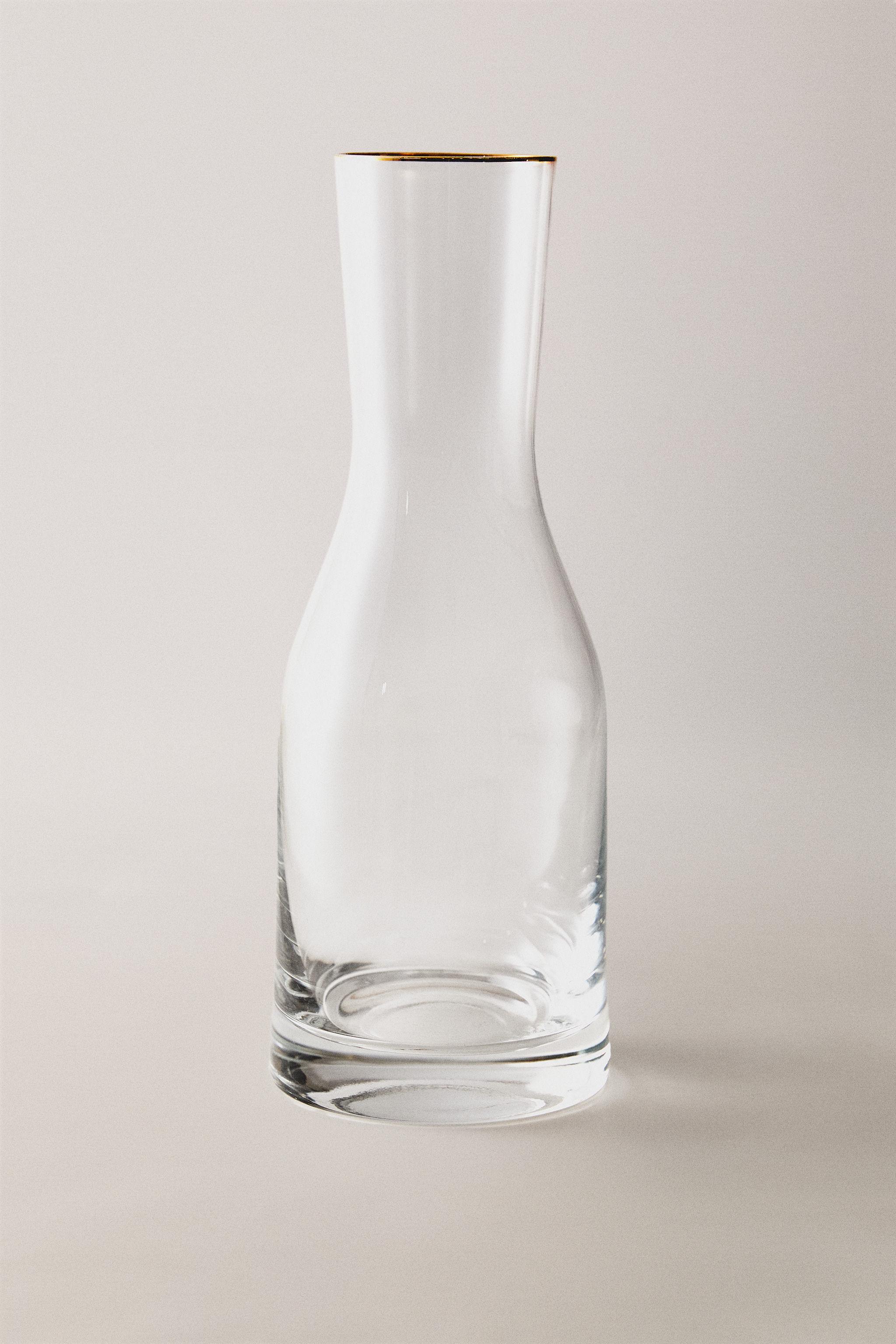 BOHEMIA CRYSTAL BOTTLE WITH A GOLDEN RIM — Gold