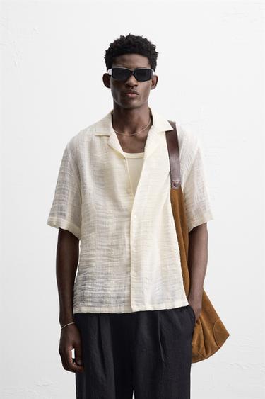 STRIPED JACQUARD SHIRT - Ecru by Zara