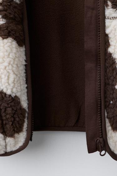 COW PRINT FAUX SHEARLING JACKET - Brown by Zara