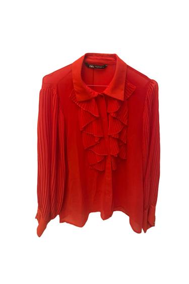CAMICIA PLISSETTATA ROSSA