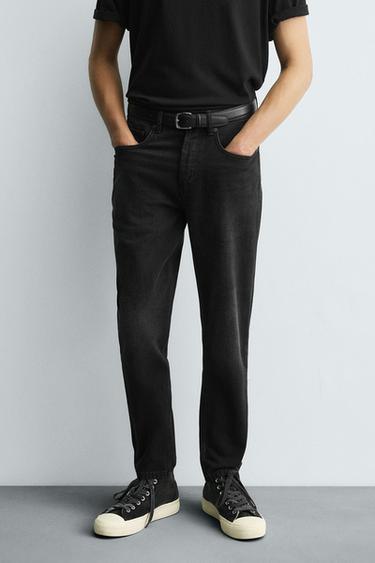 JEAN SLIM CROPPED FIT - Noir de Zara