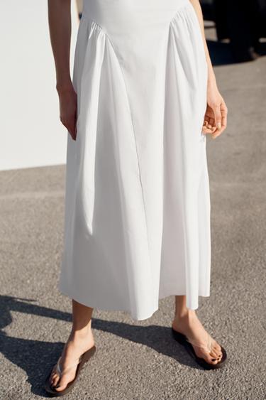 POPLIN HALTERNECK DRESS - White by Zara - Image 2