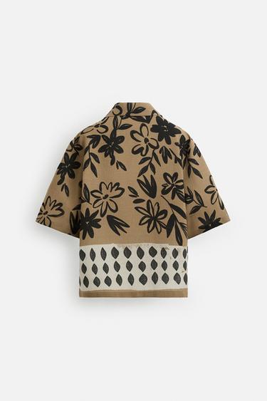 CONTRAST PRINT SHIRT - Brown by Zara - Image 6