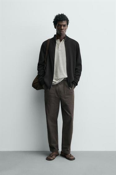 جاكيت محاك بسحاب - أسود الخاص بـ Zara - صورة 0