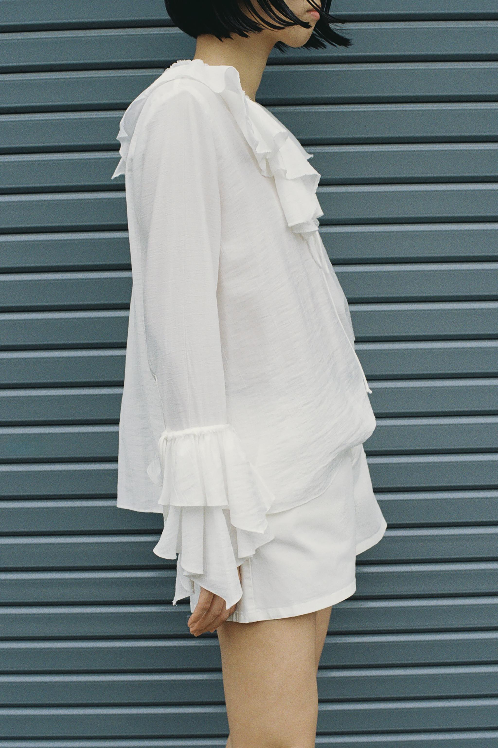 フリルシャツ ZW COLLECTION - ホワイト | ZARA Japan / 日本