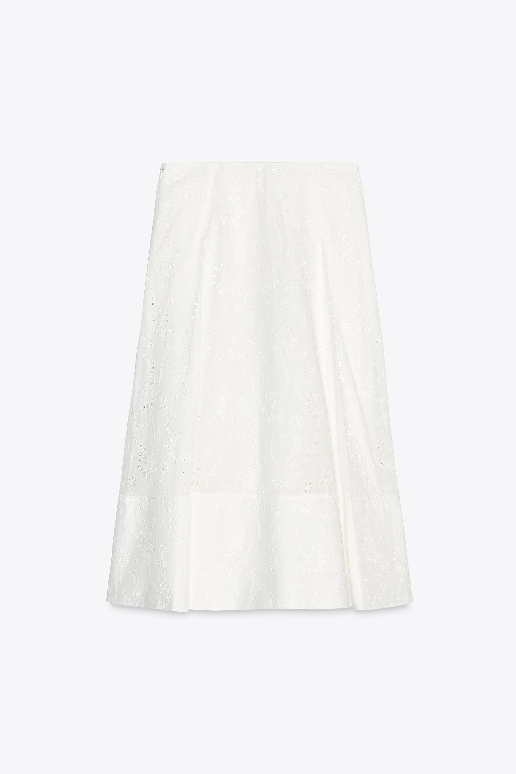 【ZARA】ZW COLLECTION カットワーク刺繍レイヤードスカート ZW COLLECTION カットワーク刺繍レイヤードスカート - ホワイト
