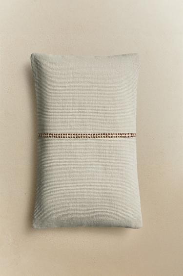 DOUBLE LINE CUSHION COVER - Brick by Zara - Image 4