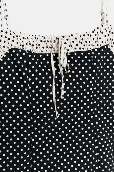 ROBE COURTE BIMATIÈRE À POIS - Noir / Blanc de Zara - Image 7