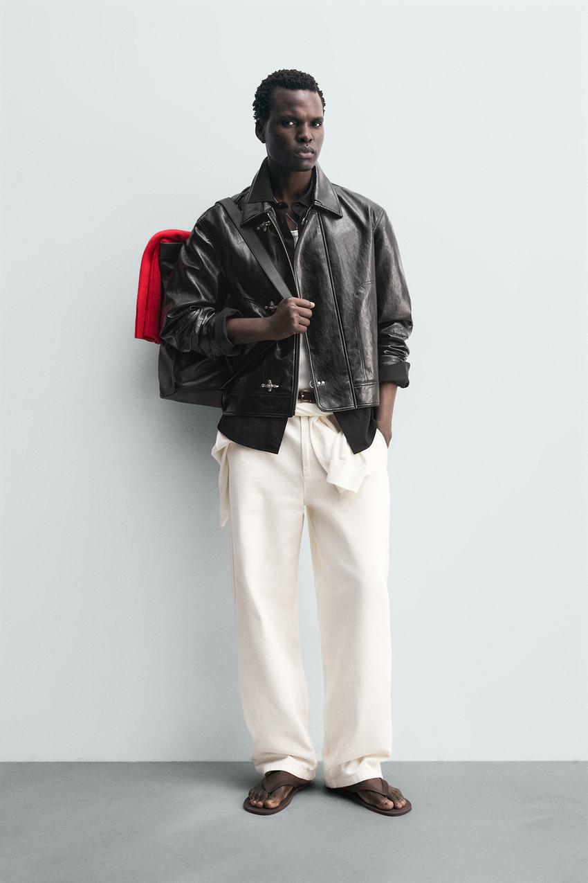 FAUX LEATHER JACKET WITH FIREMAN CLASPS - Black | ZARA United States