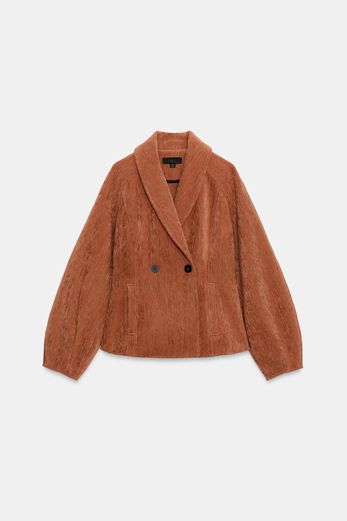 Женская куртка Zara Fitted Double-Breasted, цвет: Оранжевый — фото 6