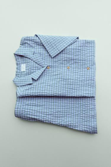 3–6 VUOTTA / RUUDULLINEN PYJAMAPAITA JA -SHORTSIT - Blue Zaralta