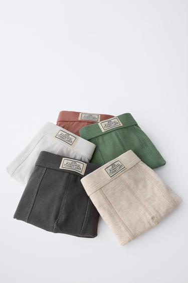 6-14 YEARS/ FIVE-PACK OF LABEL BOXERS - Multicoloured by Zara - Image 5