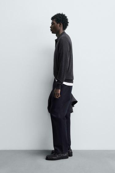 POLO EN MAILLE AVEC LAINE ET SOIE - Gris anthracite de Zara - Image 3