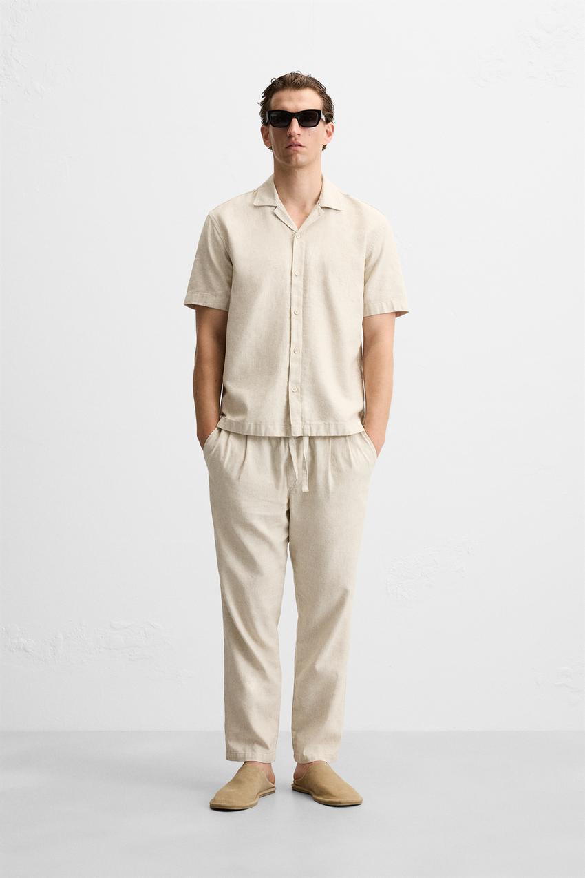 Pois 寝っ転が ポワ satin jogger pants【beige】