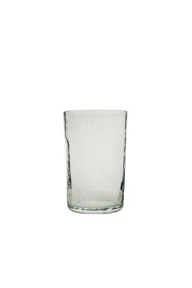 HAMMERED GLASS SOFT DRINK TUMBLER - Transparent by Zara