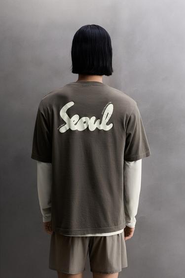 SEOUL RUNNING T-SHIRT - Grey green by Zara
