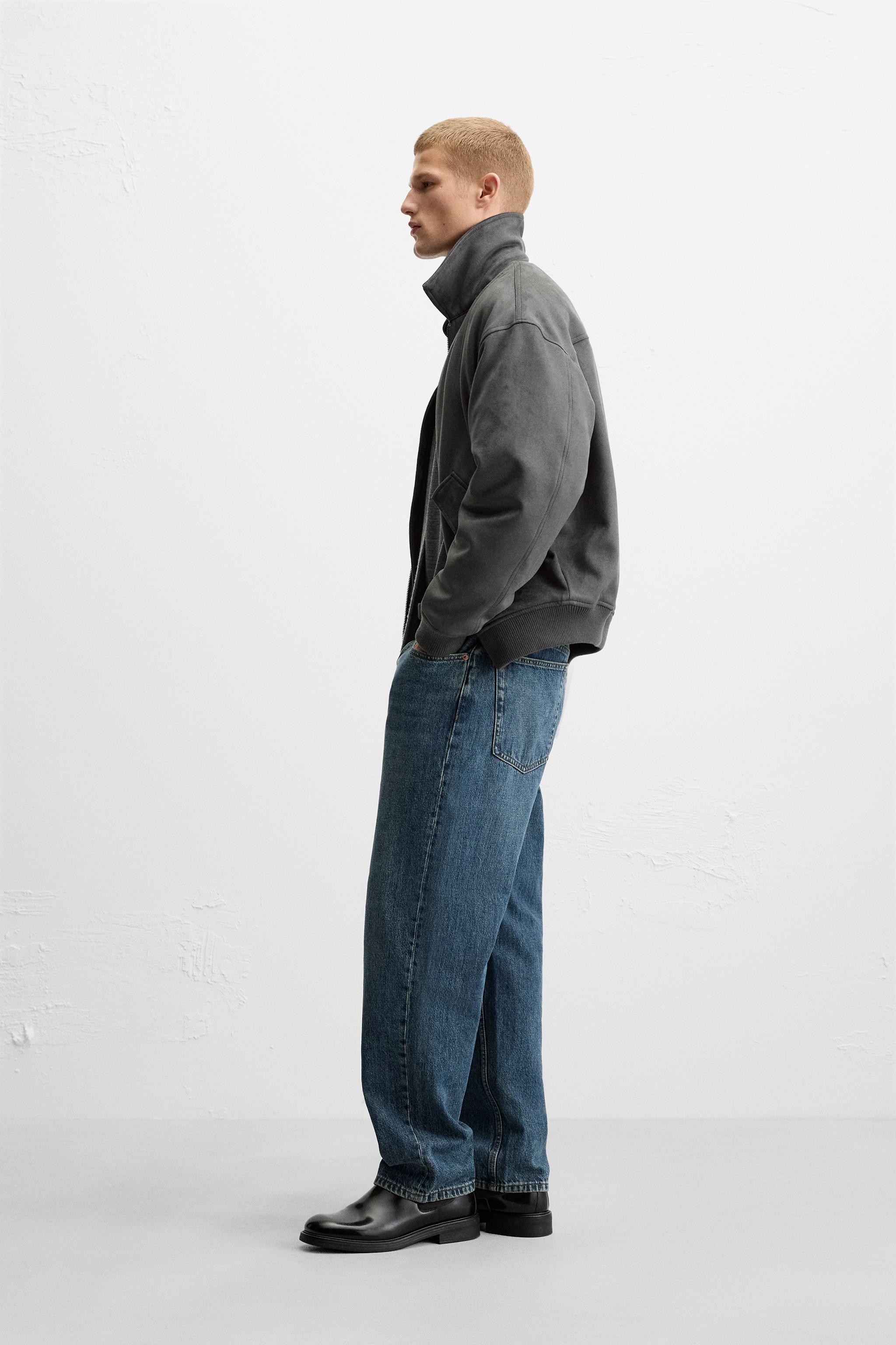 フェイクスエード ボンバージャケット - ブラック | ZARA Japan