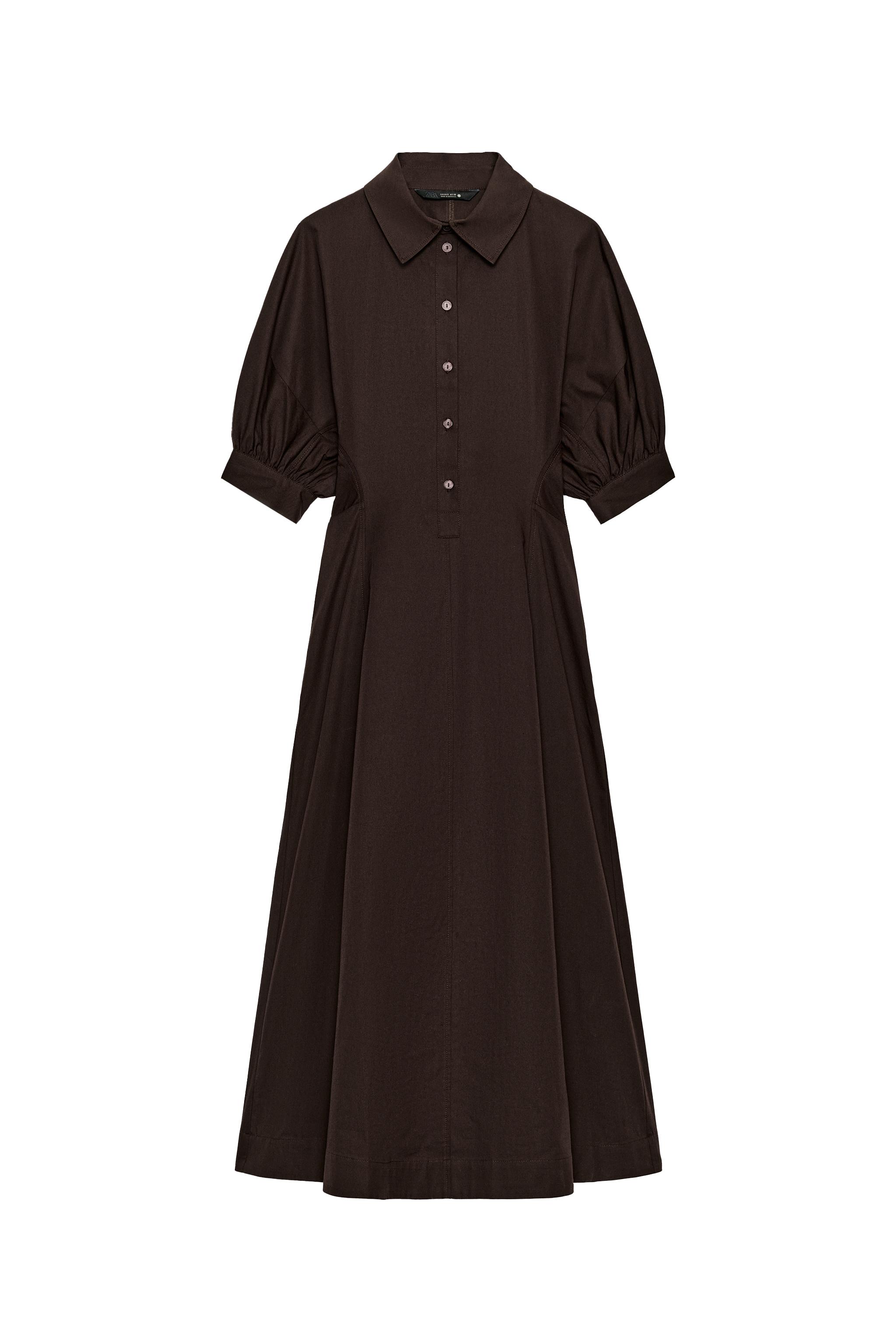 ZW COLLECTION SHIRT DRESS - Brown | ZARA South Africa