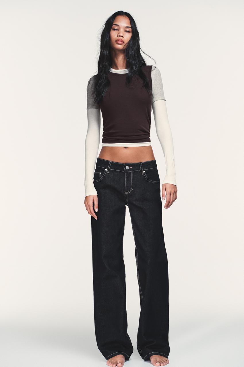 TRF WIDE LEG LOW RISE JEANS