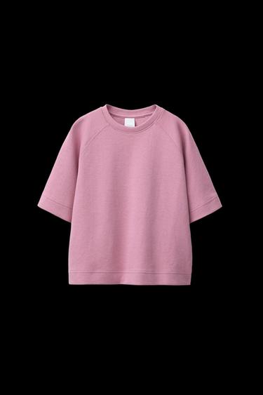 EINFARBIGES INTERLOCK-T-SHIRT - Rosa von Zara - Bild 0