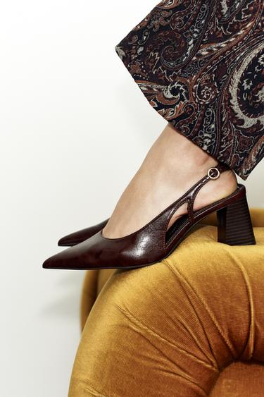 Zara SLINGBACK HEELS - Brown