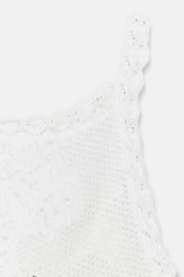 TOP EN MAILLE RÉSILLE DOS NU - Blanc de Zara - Image 6