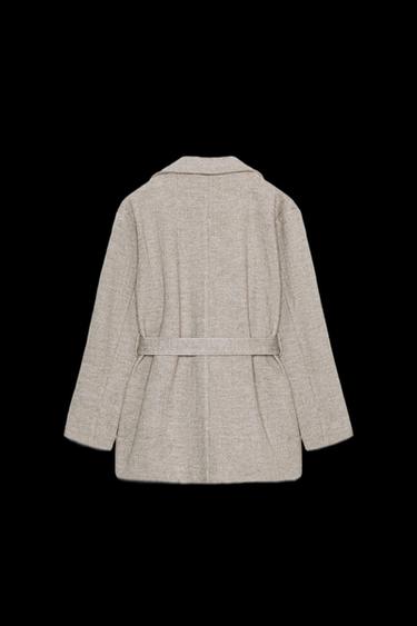 Zara SOFT BELTED BLAZER - Sand / Marl