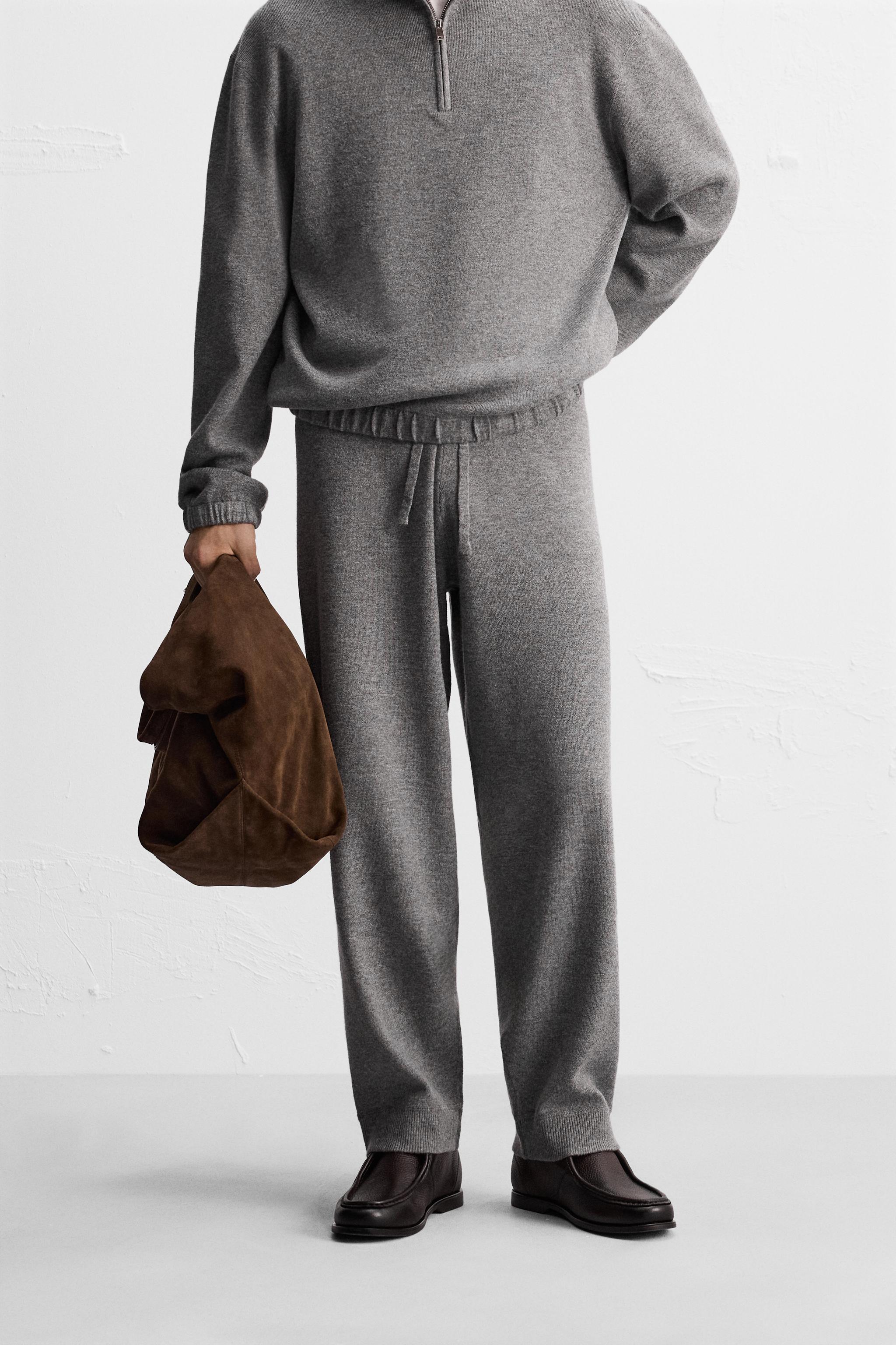 KNIT JOGGER PANTS Gray ZARA Canada