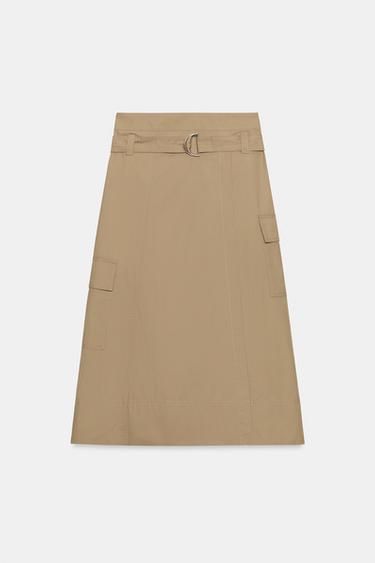 CARGO MIDI SKIRT - camel by Zara