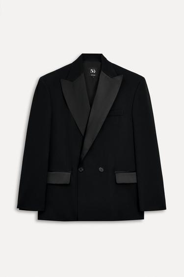 CONTRAST DOUBLE-BREASTED BLAZER 50TH ANNIVERSARY - Black by Zara