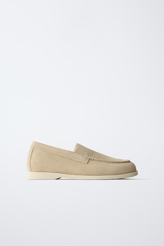 Zara LEATHER BOAT SHOES - Sandy Brown - Image 0