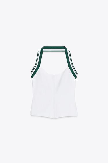 RIBBED HALTER TOP - White by Zara - Image 4