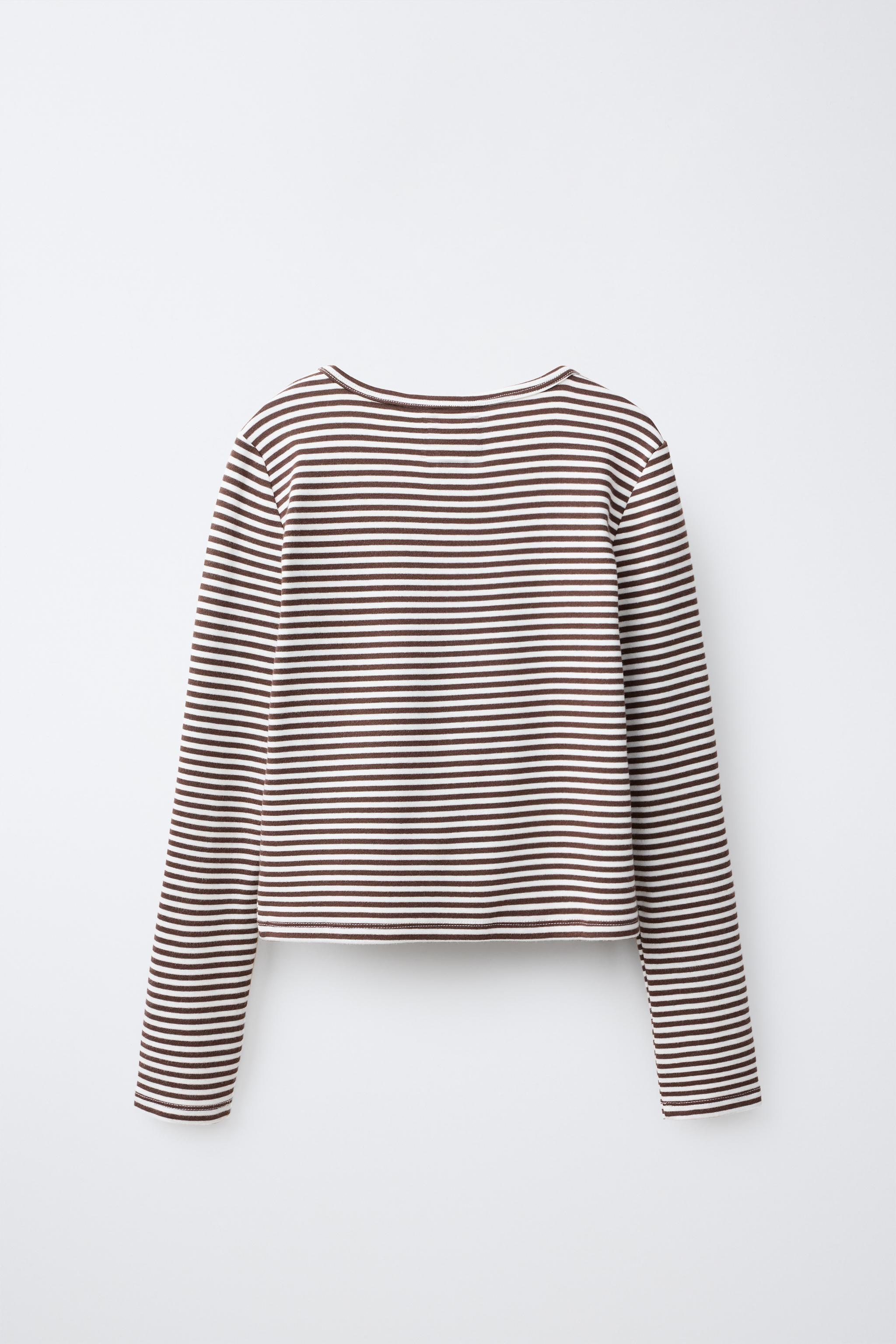 0FR. PARIS X ZARA STRIPED MODAL T-SHIRT - Red | ZARA United States